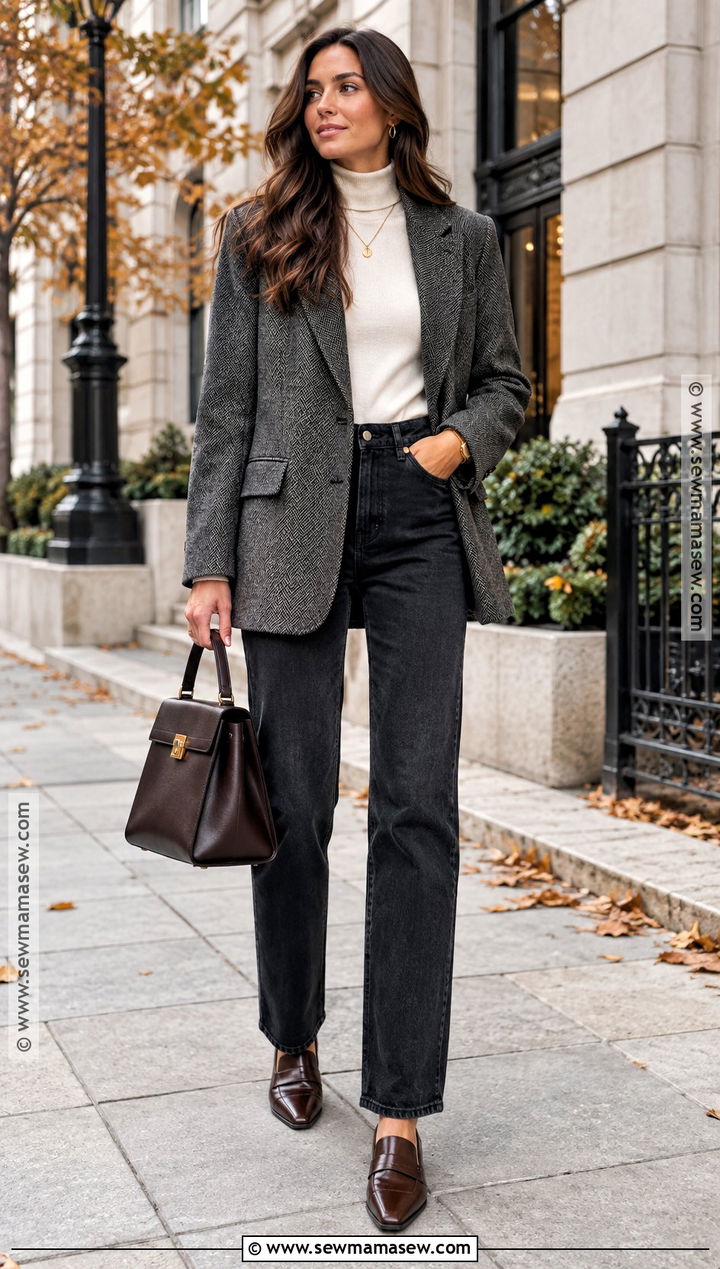 Oversized Blazer And Dark Jeans Outfit - 15 autumn looks 2026 for women