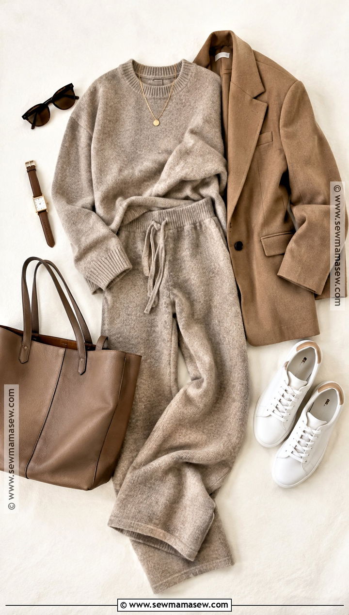 Oversized Blazer And Knit Set Flat Lay - 15 autumn fashion flat lay ideas