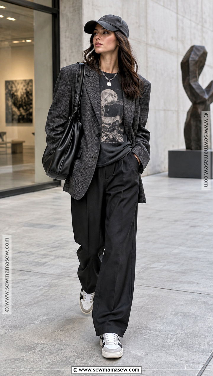 Oversized Blazer And Sneakers Fall Streetwear Outfit - 15 fall streetwear ideas 2026