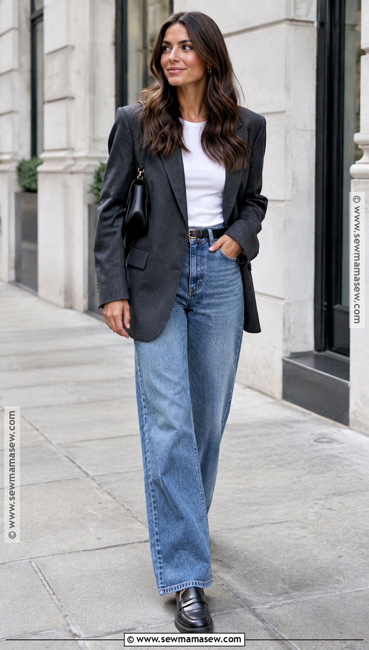 Oversized Blazer And Wide Leg Jeans Fall Outfit - 15 fall style ideas 2026