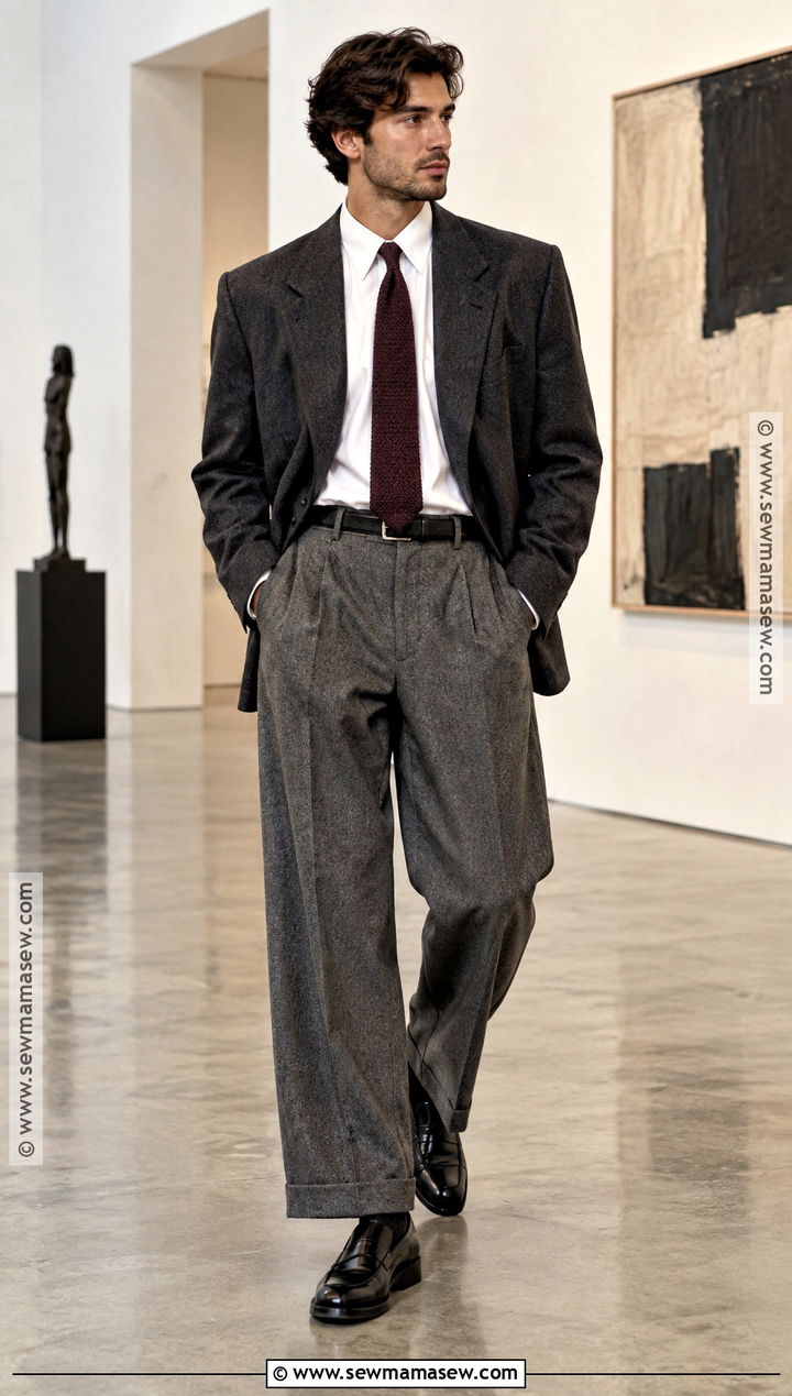 Oversized Blazer And Wide Leg Trousers Autumn Outfit - 15 mens autumn outfits 2026