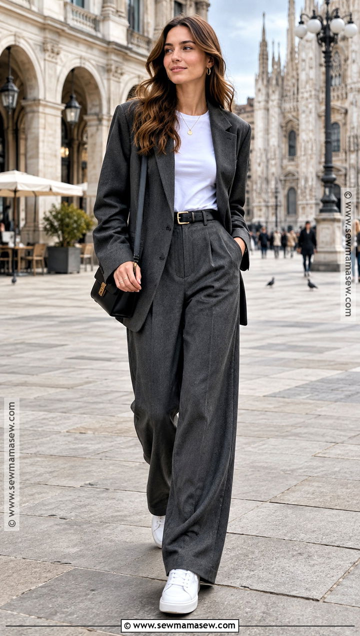 Oversized Blazer And Wide Leg Trousers Europe Fall Outfit - 15 outfit ideas europe fall