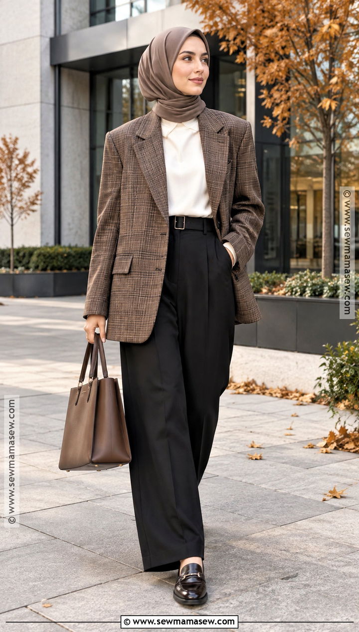 Oversized Blazer Hijab Outfit - 15 hijab outfit autum ideas
