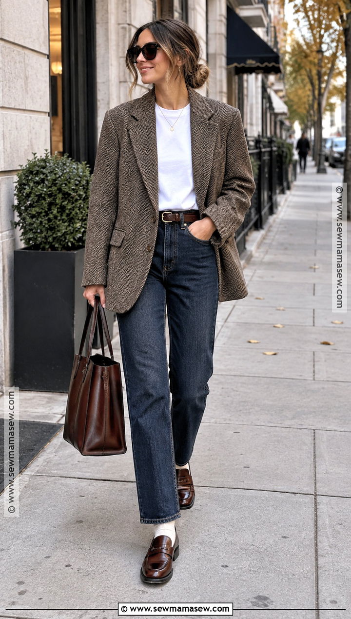 Oversized Blazer Jacket With Dark Jeans - 20 jacket for fall ideas