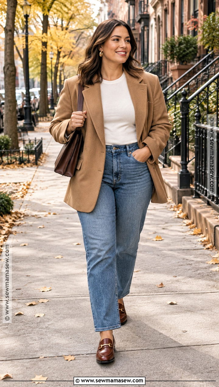 Oversized Blazer With Straight Leg Jeans - 15 Fall Style 2026 Midsize Ideas