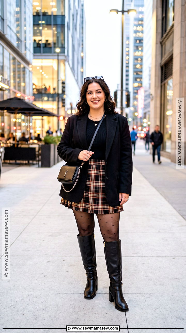 Oversized Blazer and Mini Skirt Fall Concert Outfit - 20 concert outfit ideas fall