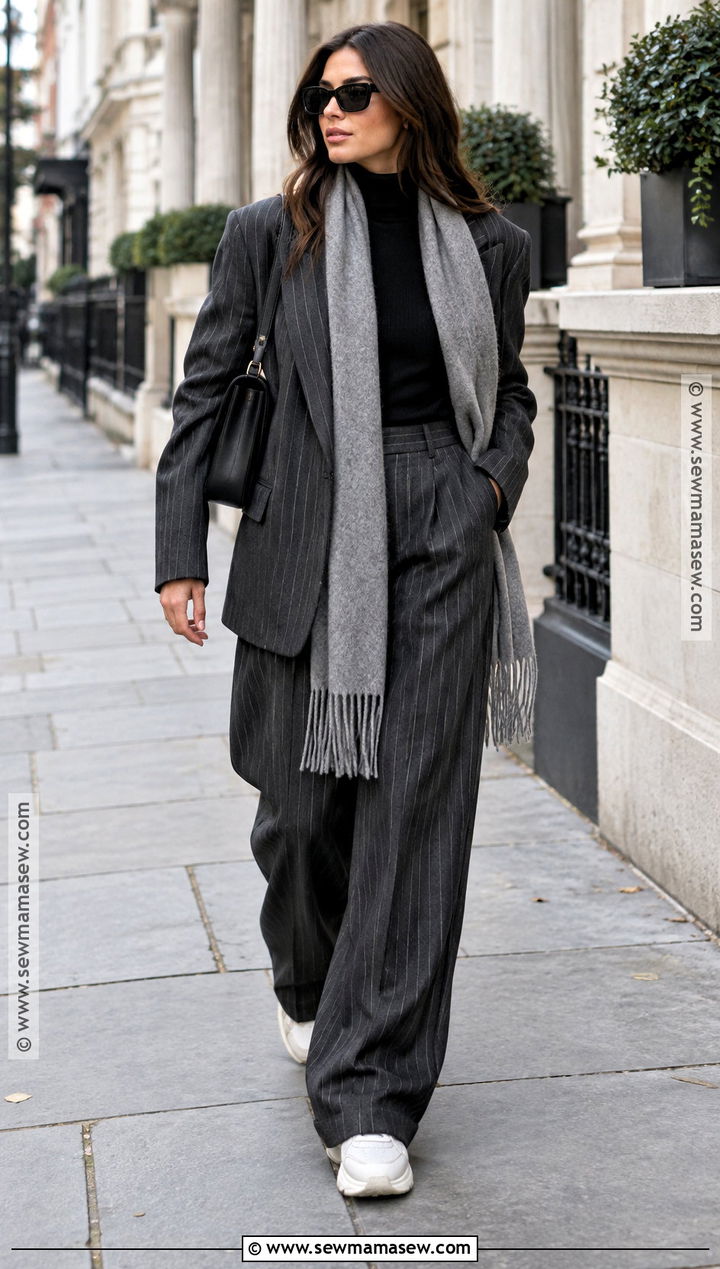 Oversized Blazer and Wide Leg Trousers Outfit - 15 autumn winter street style ideas 2026