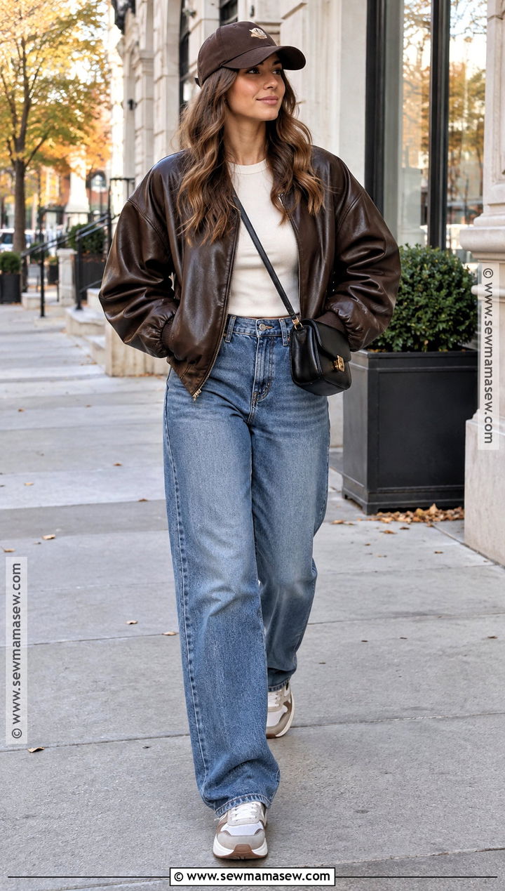 Oversized Bomber Streetwear Outfit - 20 Streetwear Fashion Women Fall Ideas