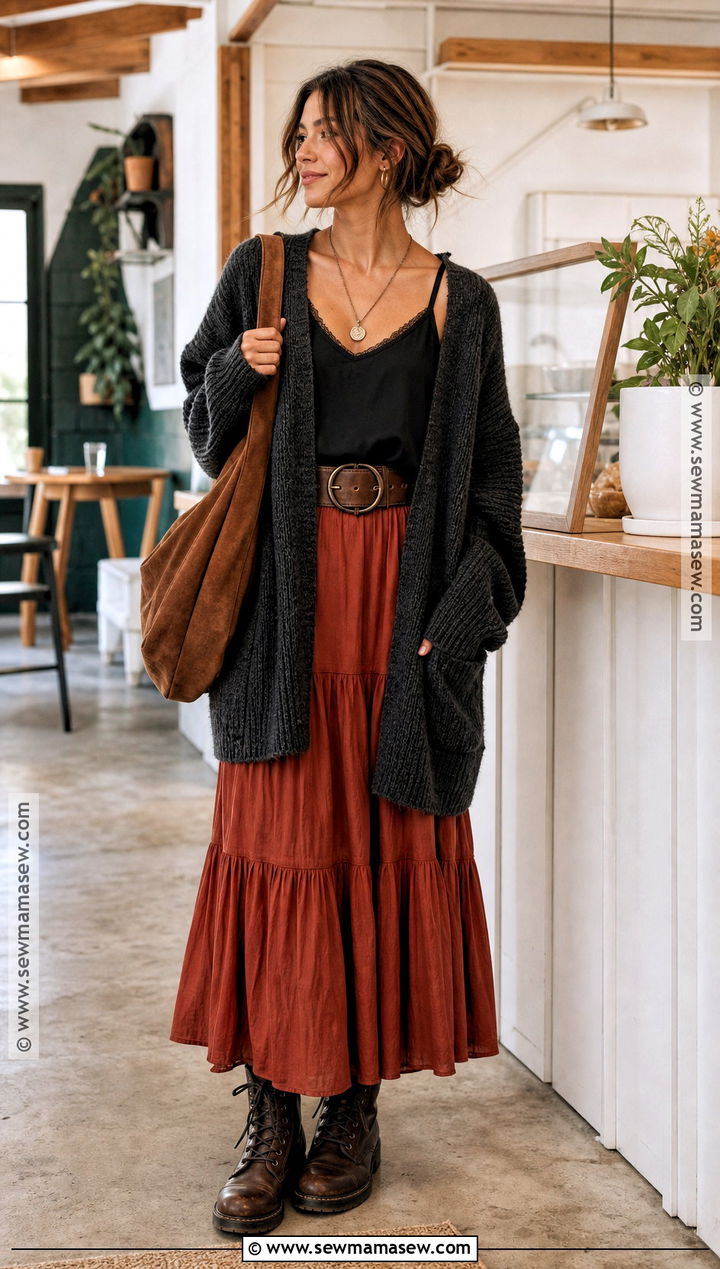 Oversized Cardigan Boho Witch Outfit - 30 Boho Witch Outfits