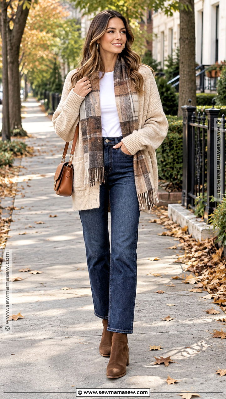 Oversized Cardigan With Straight Leg Jeans - 15 Cute Fall Cardigan Ideas