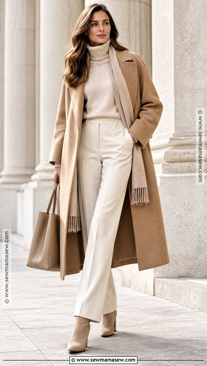 Oversized Coat And Monochrome Knit Autumn Outfit - 15 autumn aesthetic outfit ideas 2026