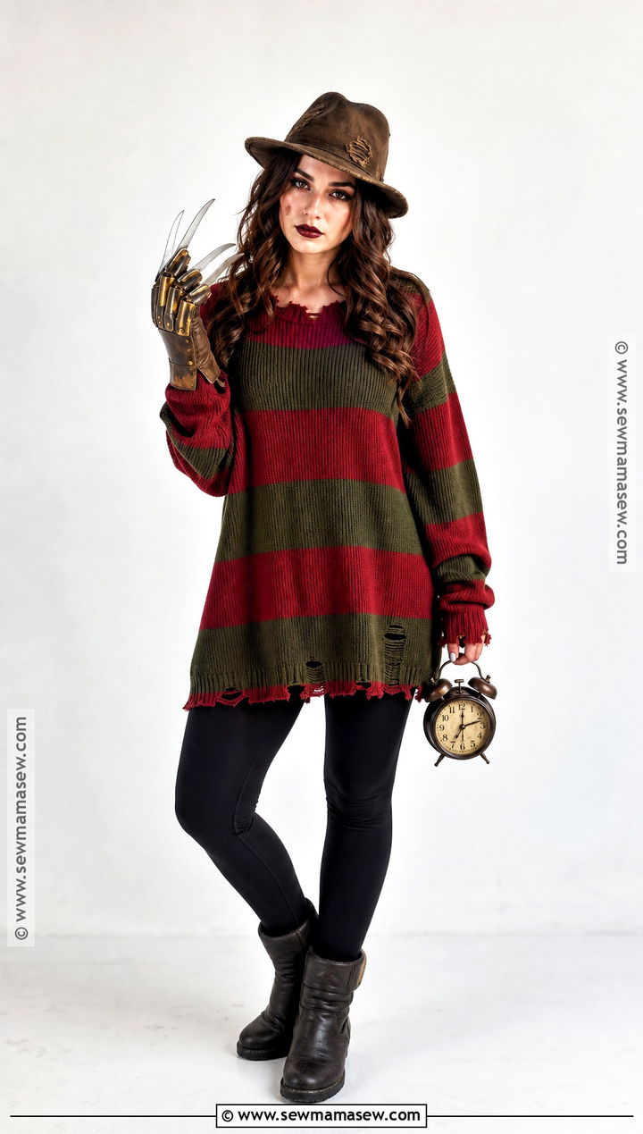 Oversized Freddy Krueger Costume With Leggings - 40 freddy krueger costume ideas for women