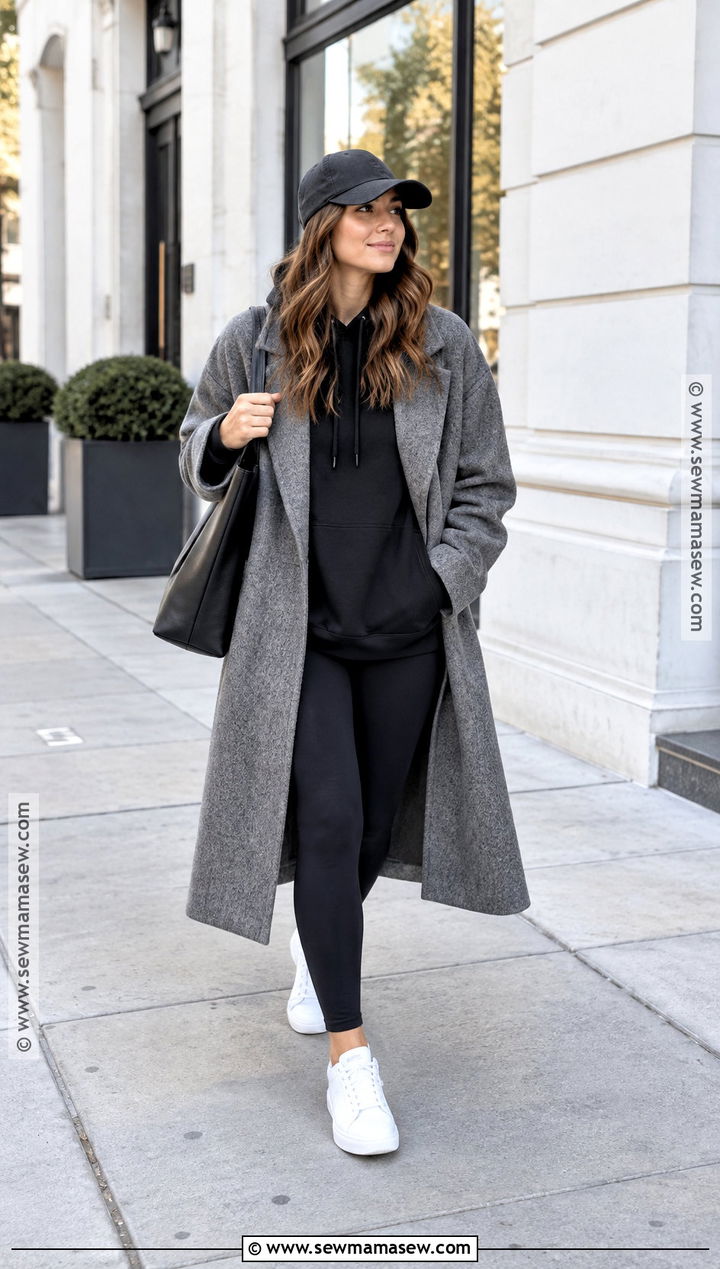 Oversized Gray Coat With Hoodie And Leggings - 15 fall 2026 coats