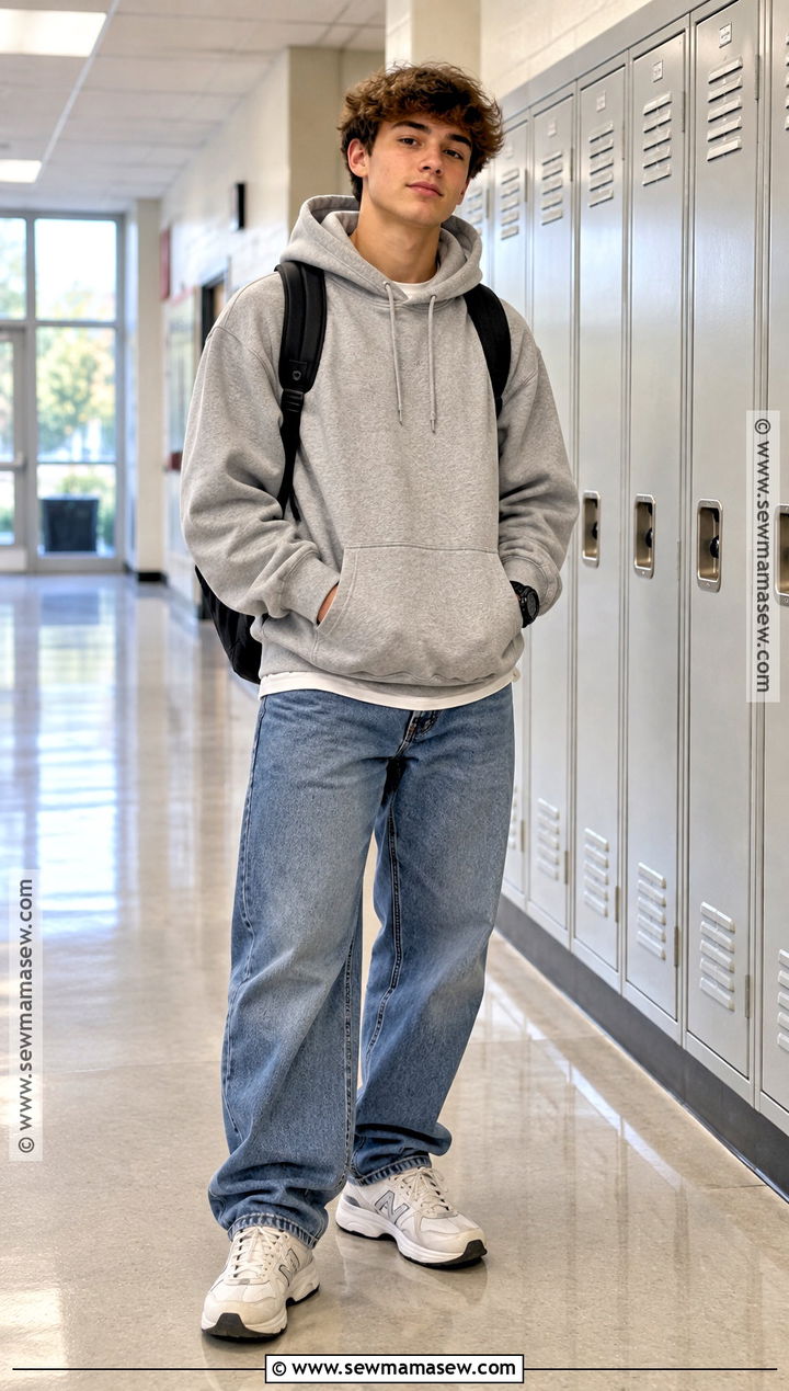 Oversized Hoodie And Baggy Jeans Outfit - 20 Back To School Outfits Baggy Jeans