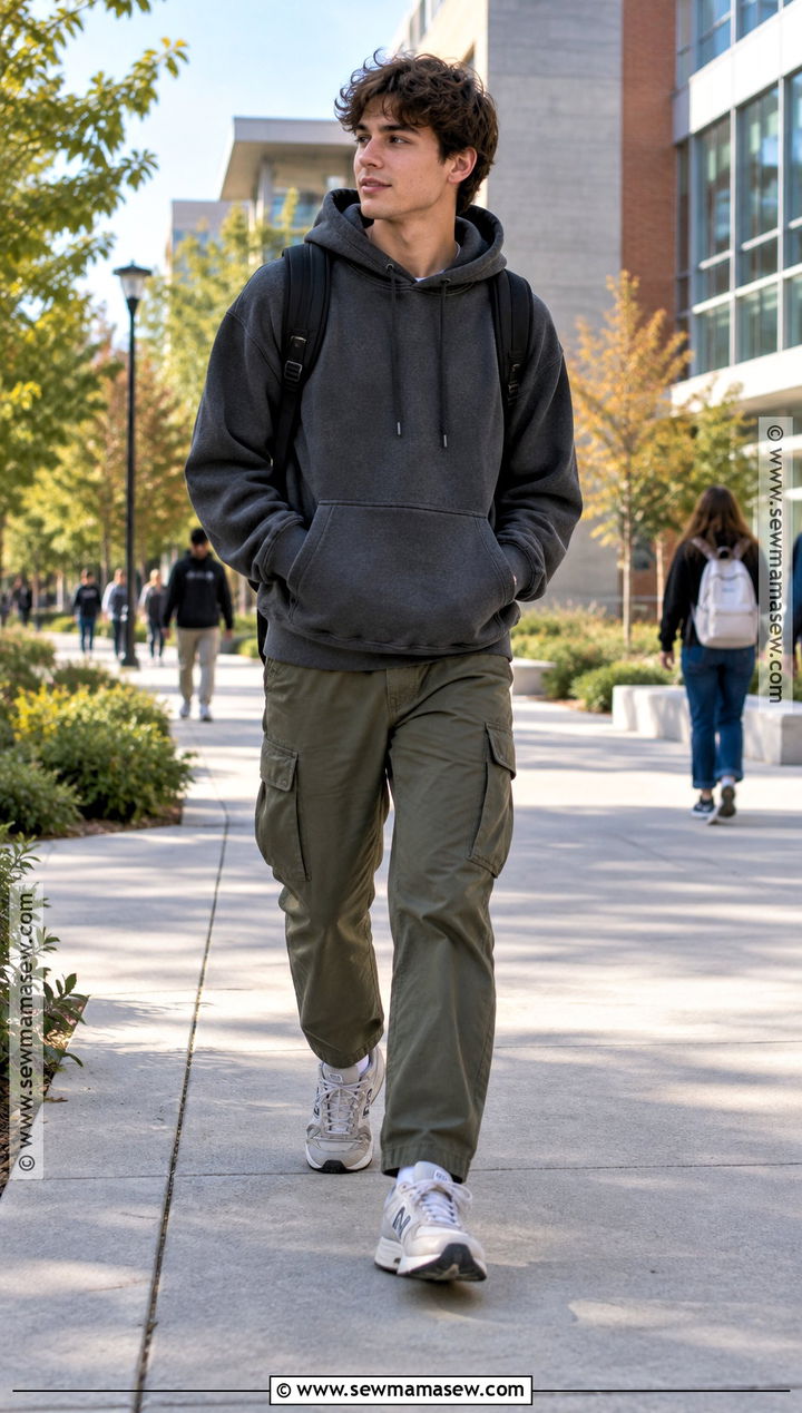Oversized Hoodie And Cargo Pants Back To School Outfit - 15 mens back to school outfit ideas