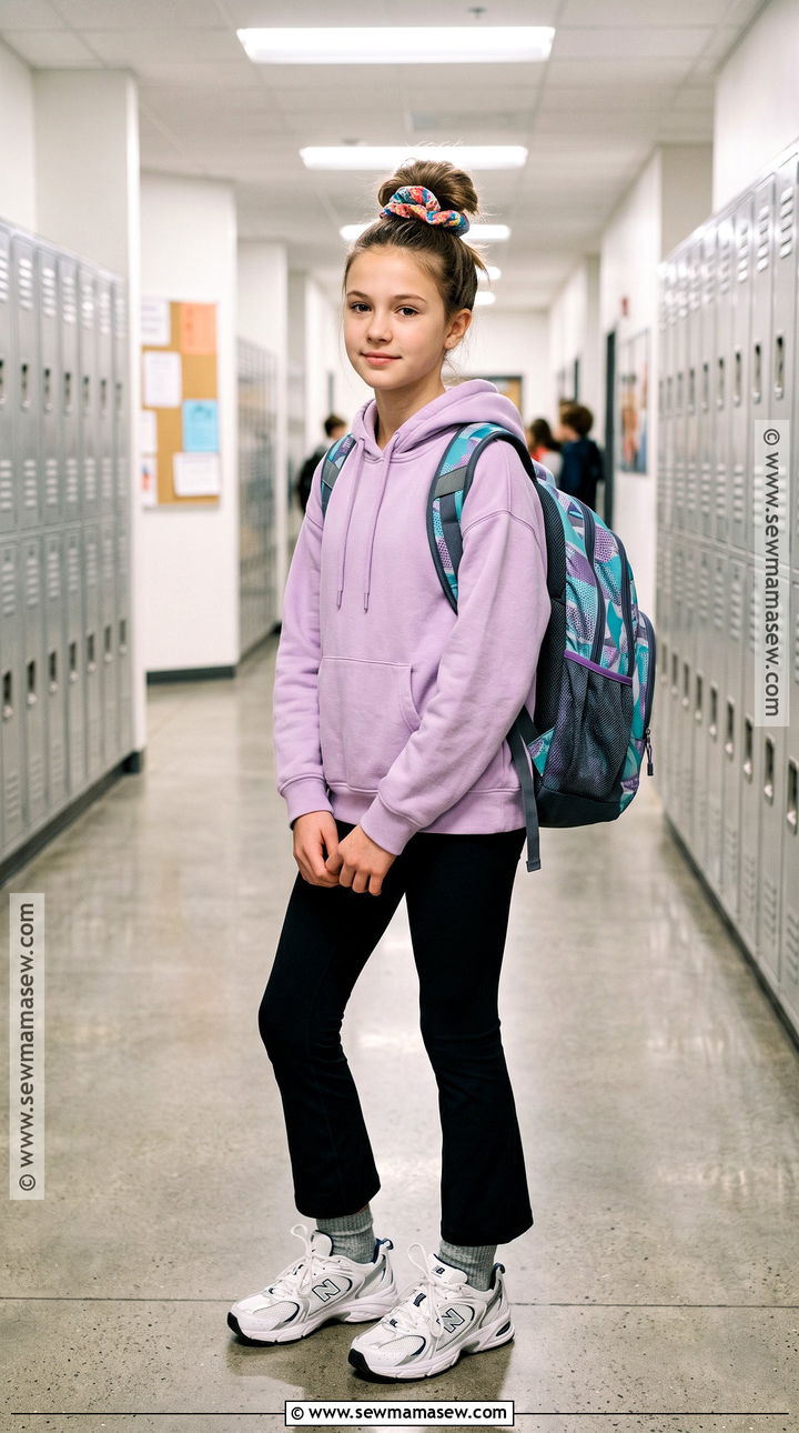Oversized Hoodie And Flared Leggings Back To School Outfit - 15 Back To School Outfits For 12-13