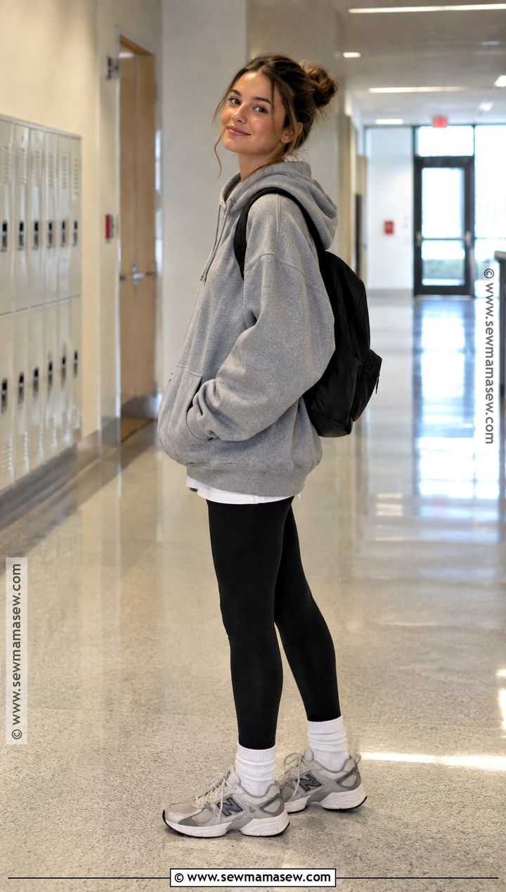 Oversized Hoodie And Leggings Back To School Outfit - 20 Back To School Essentials Clothes