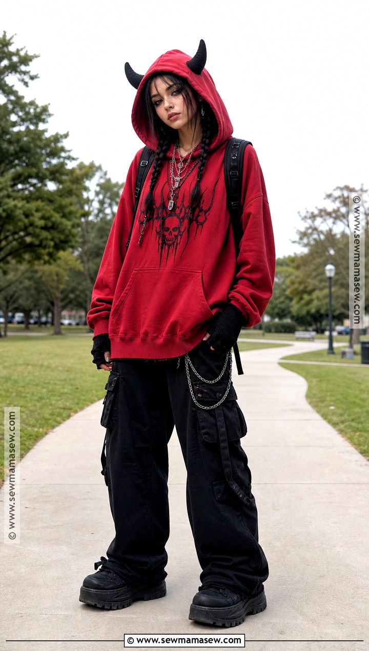 Oversized Hoodie Demon Outfit - 35 demon outfit ideas