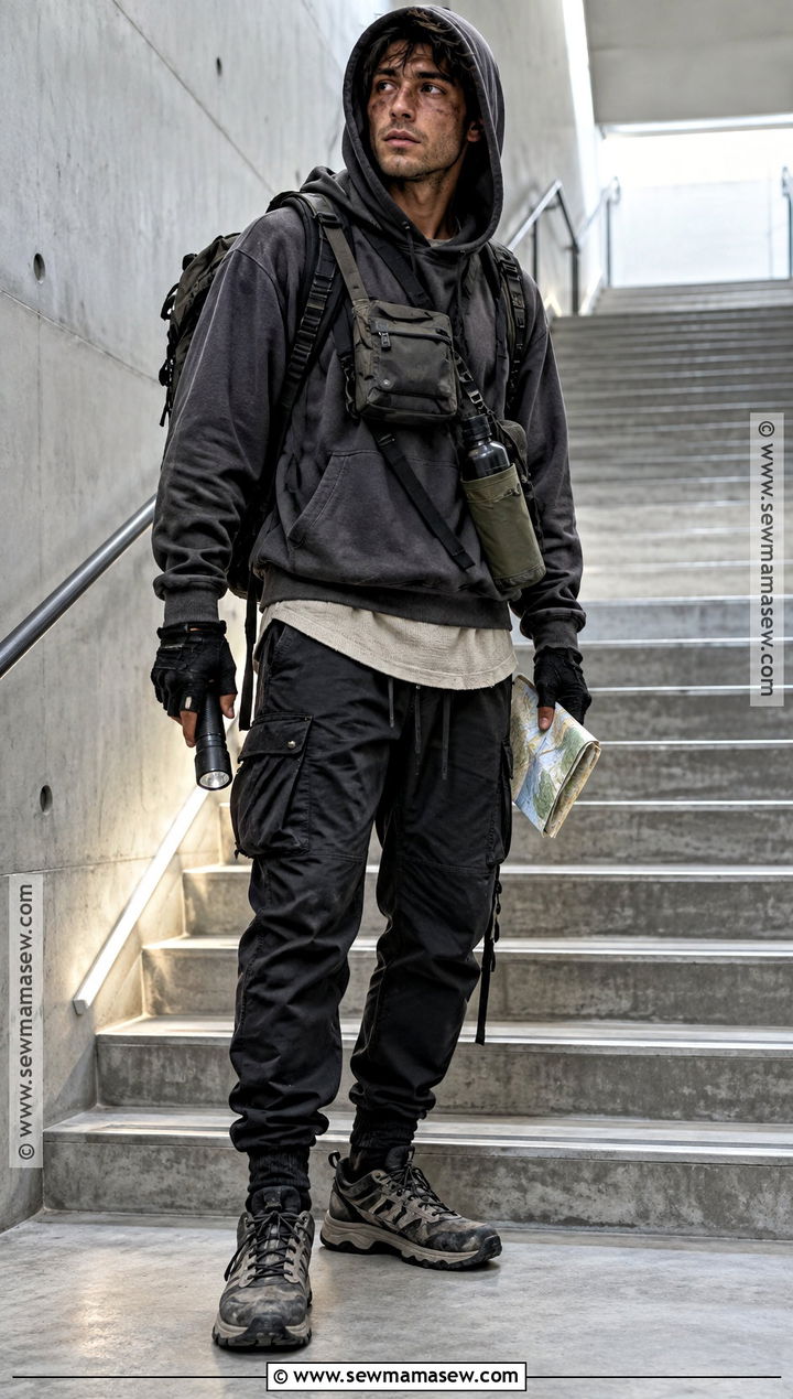 Oversized Hoodie Survivor Outfit - 30 Zombie Apocalypse Aesthetic Outfits