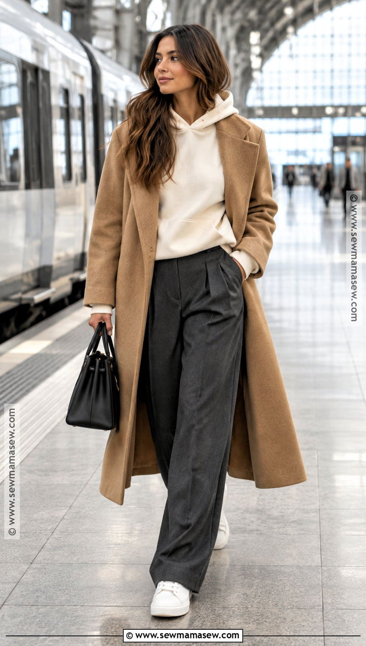 Oversized Hoodie With Tailored Trousers - 20 Fall Outfits Oversized