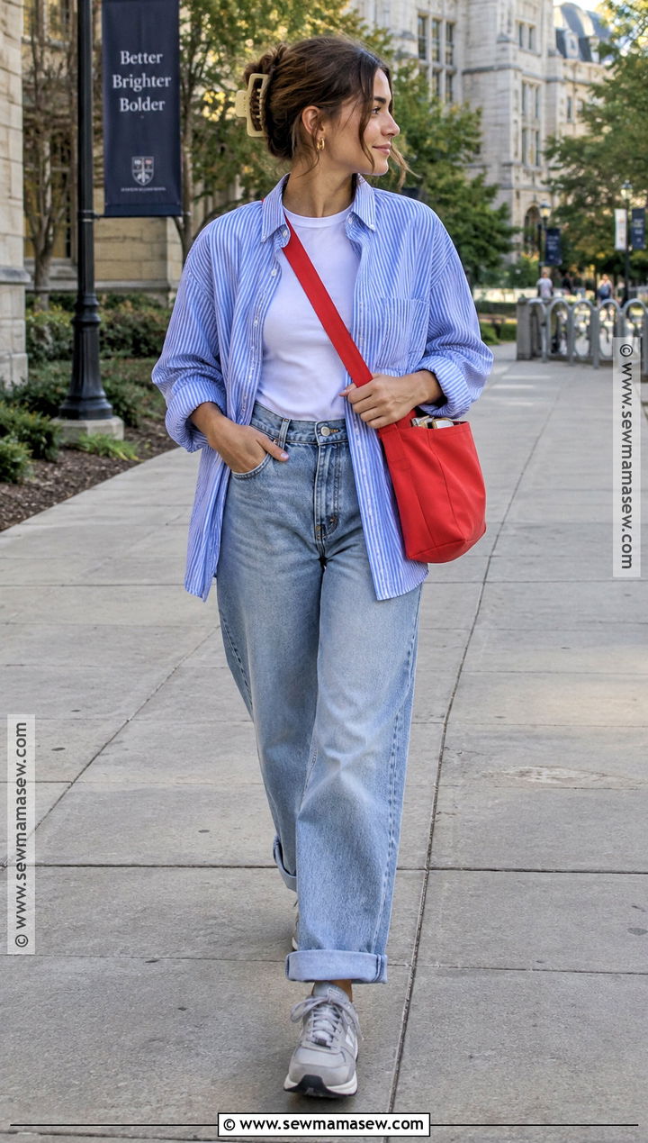 Oversized Poplin Shirt Back To School Outfit - 25 back to school shirts