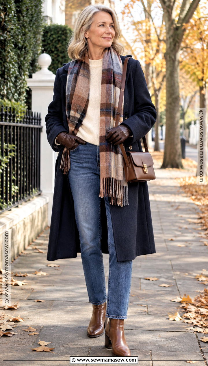 Oversized Scarf And Wool Coat Outfit - 25 autumn lookbook ideas