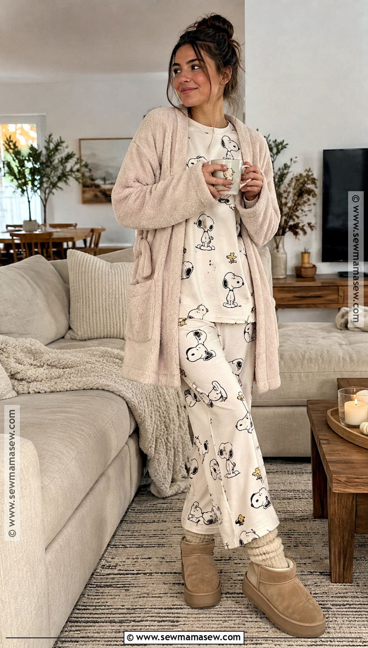 Oversized Snoopy PJs With Slipper Boots - 15 american eagle snoopy pjs fall ideas