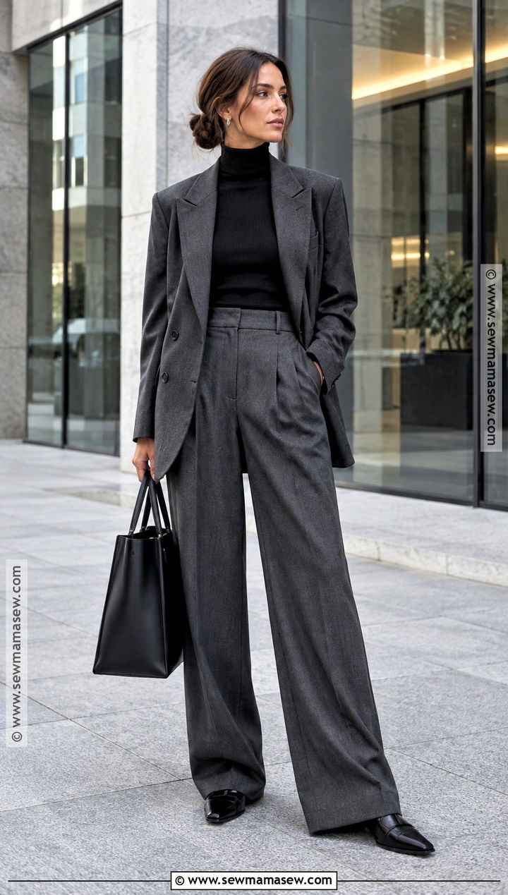 Oversized Suit And Turtleneck Fall Outfit - 15 outfit 2026 fall ideas