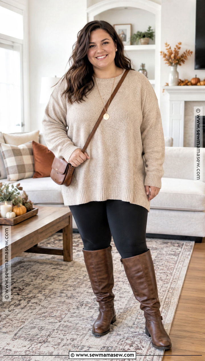 Oversized Sweater And Leggings Thanksgiving Outfit - 20 thanksgiving dinner outfit ideas for women