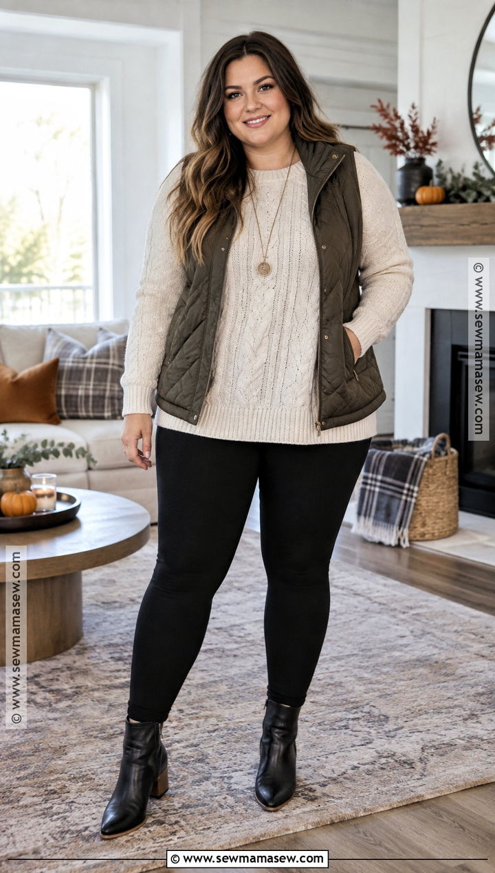 Oversized Sweater And Leggings Thanksgiving Outfit - 25 Comfy Thanksgiving Outfit Ideas