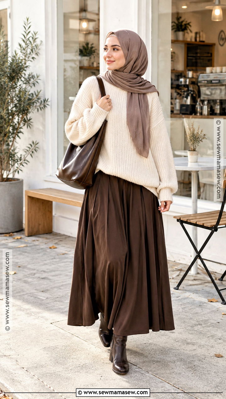 Oversized Sweater And Maxi Skirt Fall Hijab Outfit - 20 fall outfit hijab ideas