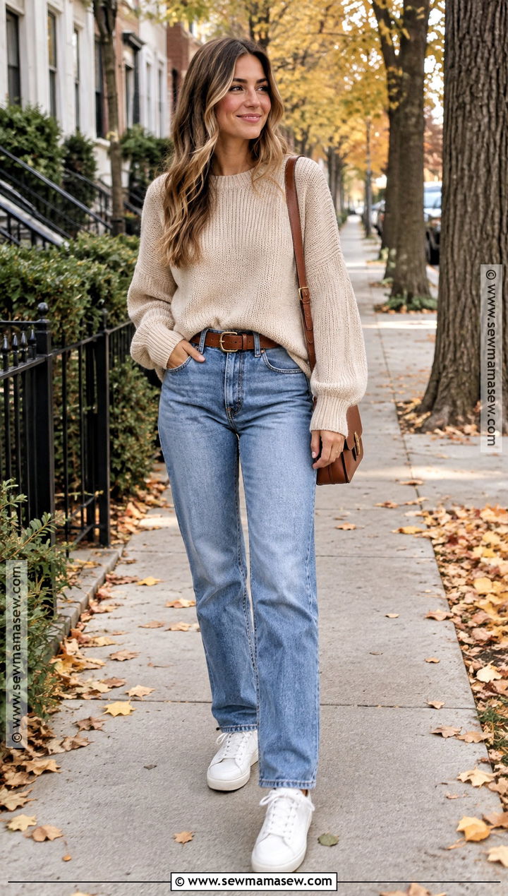 Oversized Sweater And Straight Leg Jeans Outfit - 15 2026 casual fall fashion ideas