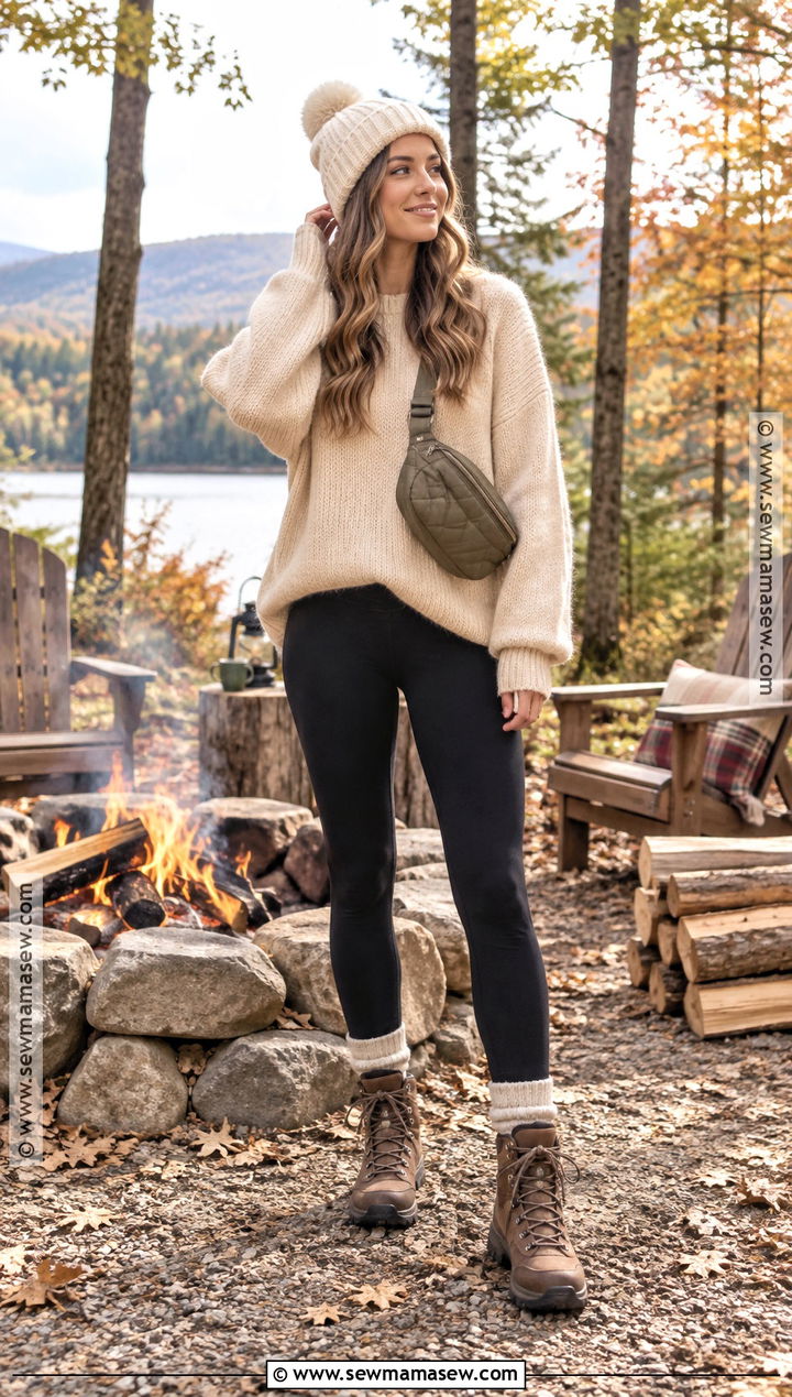 Oversized Sweater Campfire Outfit - 20 Campfire Outfit Fall Ideas