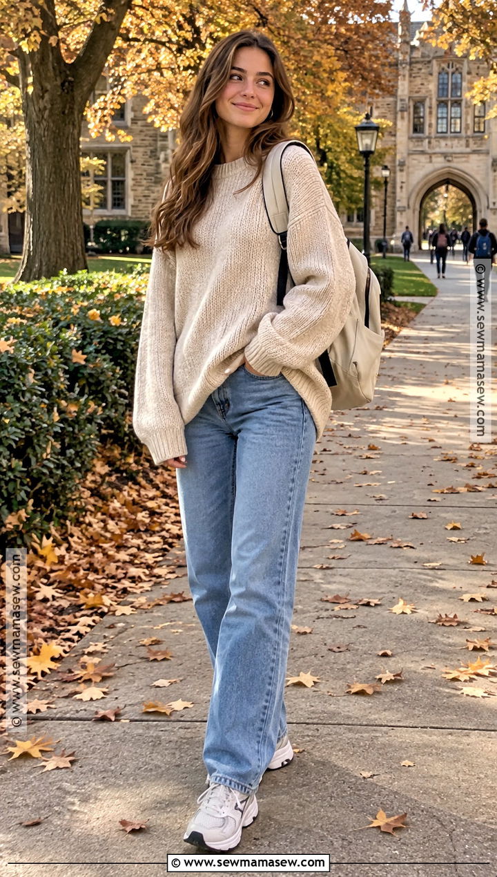 Oversized Sweater College Outfit - 15 fall 2026 outfits college