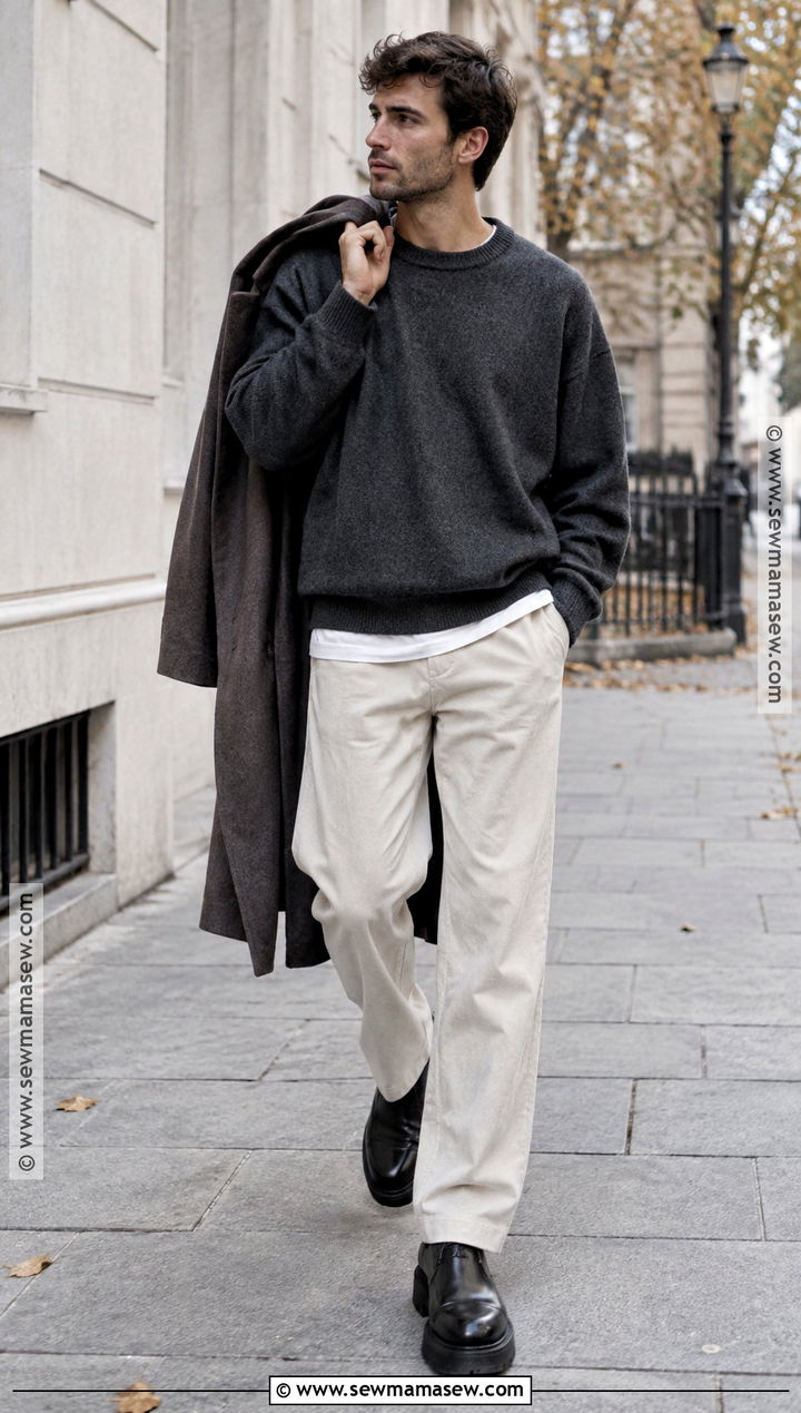 Oversized Sweater With Straight Leg Pants - 15 Fall Sweaters for Men