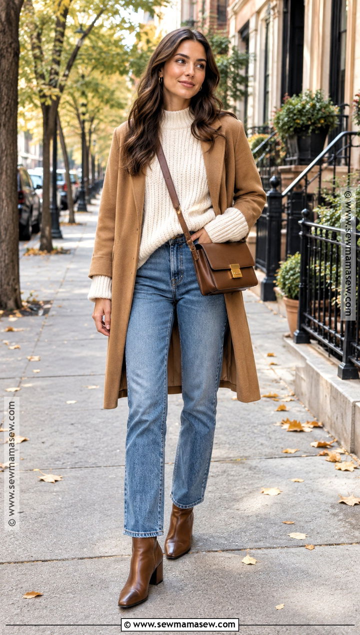 Oversized Sweater and Straight Leg Jeans Fall Outfit - 15 Fall Outfit Inspiration Ideas 2026