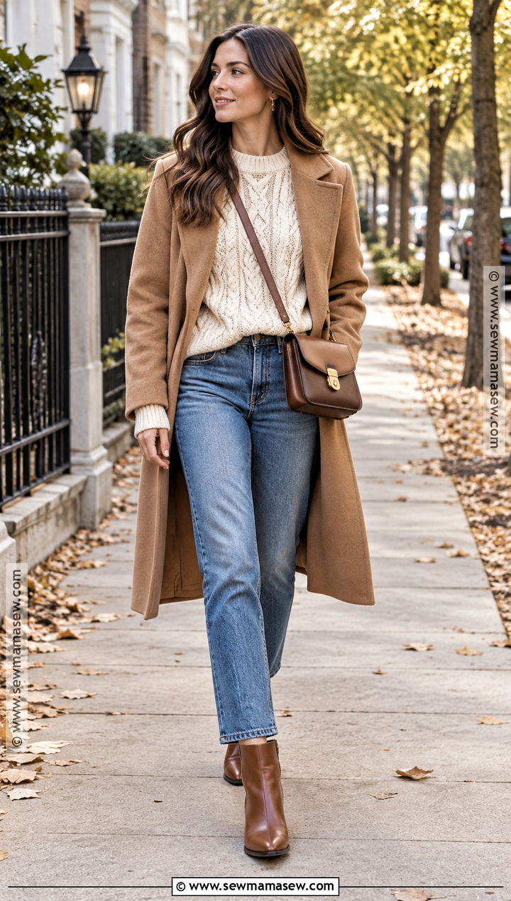 Oversized Sweater and Straight Leg Jeans Outfit - 15 cozy season outfits