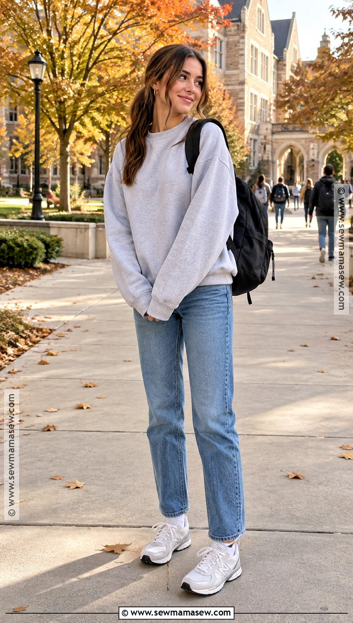 Oversized Sweatshirt Fall School Outfit - 25 Fall School Fits