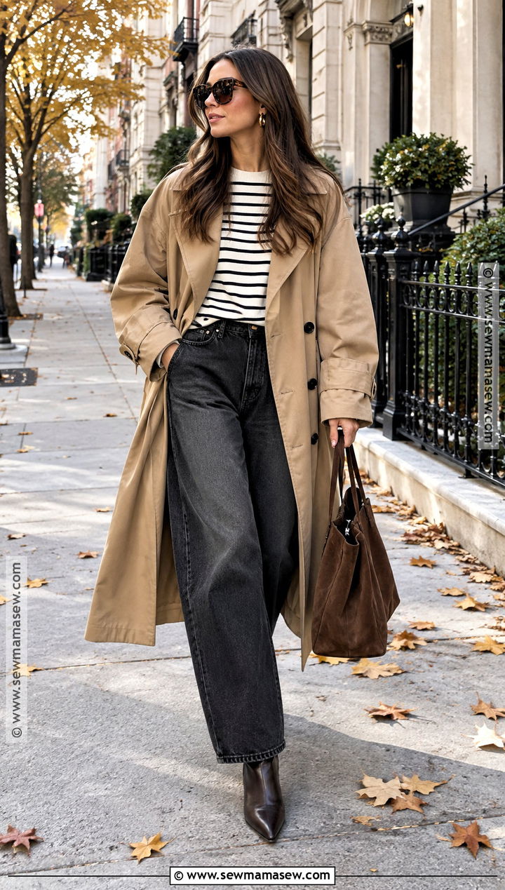 Oversized Trench Coat With Barrel Jeans - 25 autumn coats