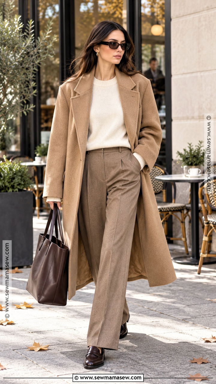 Oversized Wool Coat And Cashmere Sweater Fall Outfit - 20 kendall jenner fall outfits