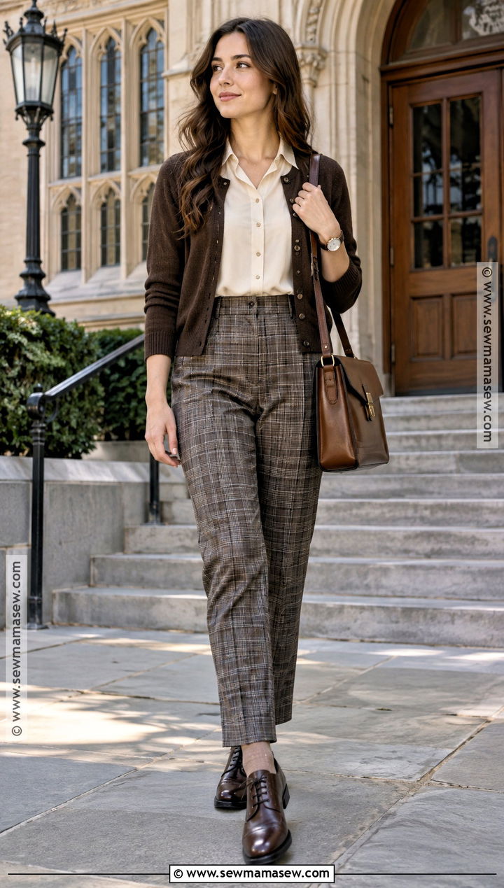 Oxford Flats With Plaid Pants - 20 fall flats ideas