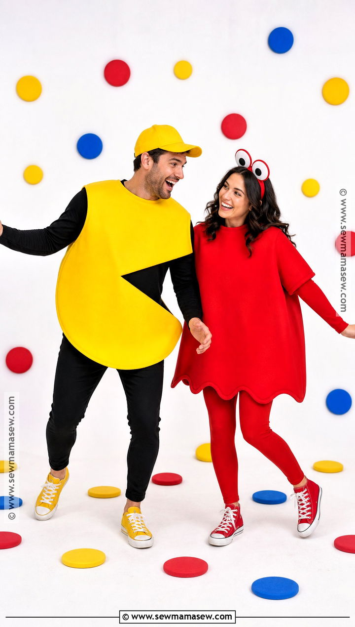 Pac Man And Ghost Couple Costume - 40 iconic halloween costumes for couples