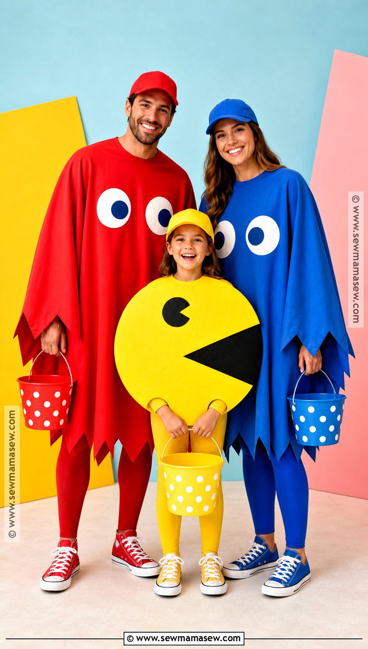 Pac Man And Ghosts Costume - 30 cute family halloween costumes for 3