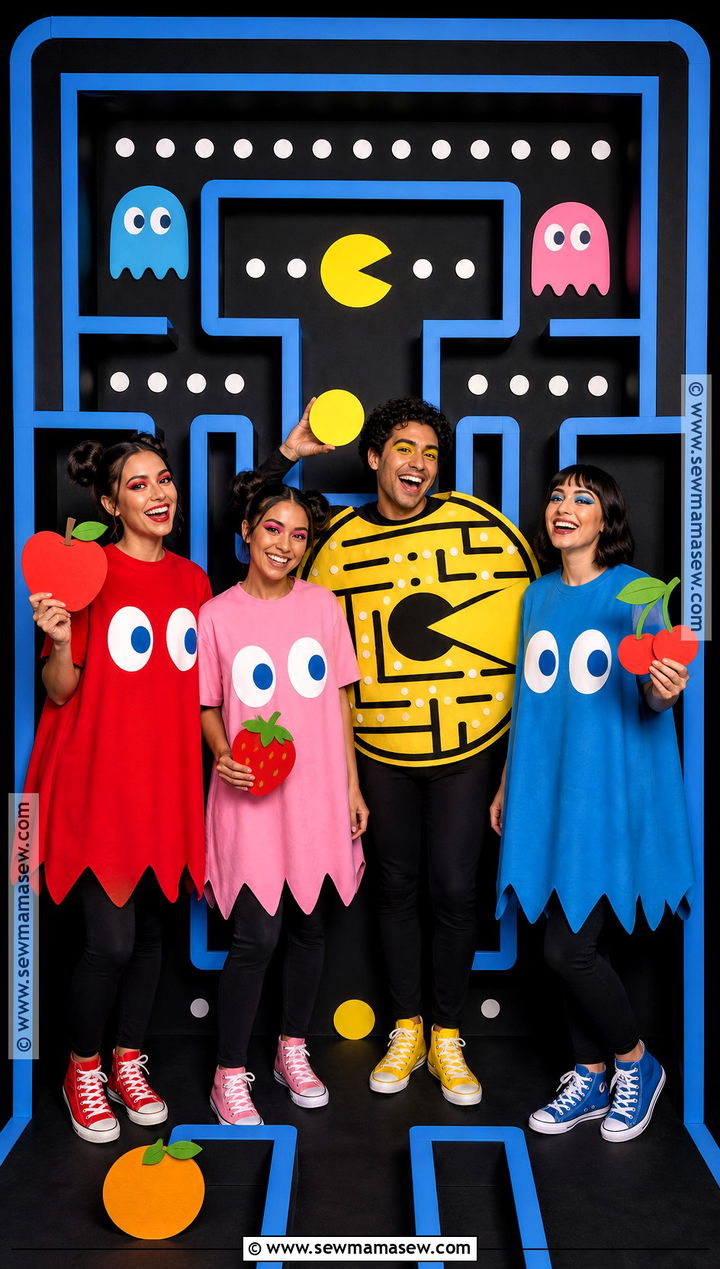 Pac Man And Ghosts Group Costume - 35 4 people costume ideas