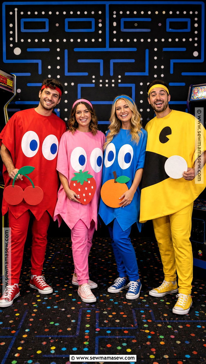 Pac Man And Ghosts Group Costume - 30 costume ideas for 4 for friends
