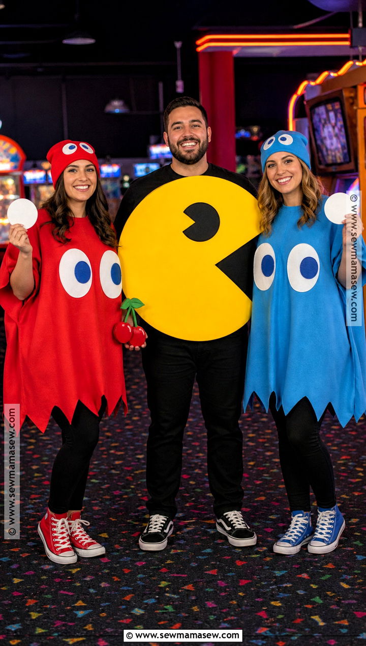 Pac Man And Ghosts Trio Costume - 30 easy trio costumes