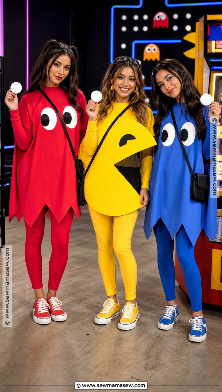 Pac Man And Two Ghosts Trio Costume - 40 3 people halloween costumes
