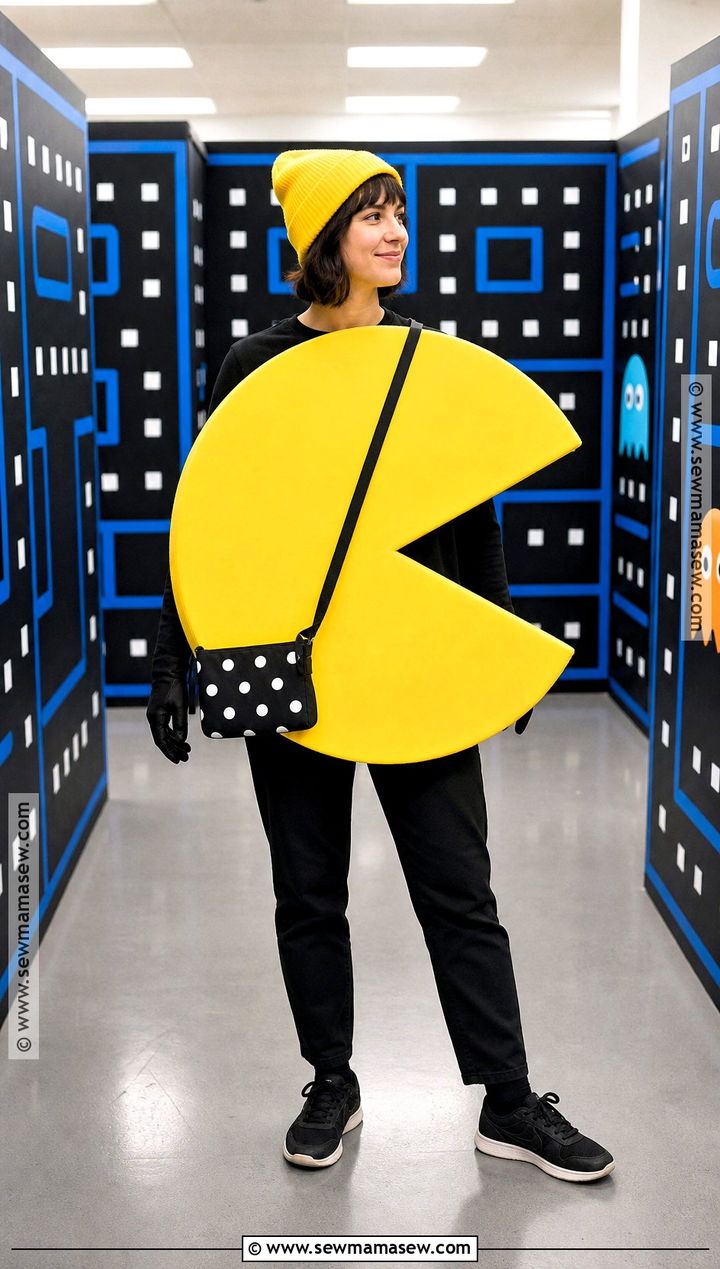 Pac Man Costume With Yellow Circle Tunic - 30 Video Game Halloween Costumes