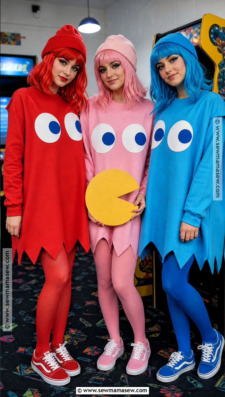 Pac Man Ghost Trio Costume - 30 simple trio halloween costumes