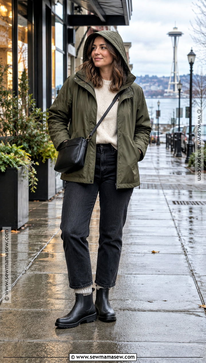Pacific Northwest Rain Jacket Outfit With Jeans - 15 fall outfits pacific northwest
